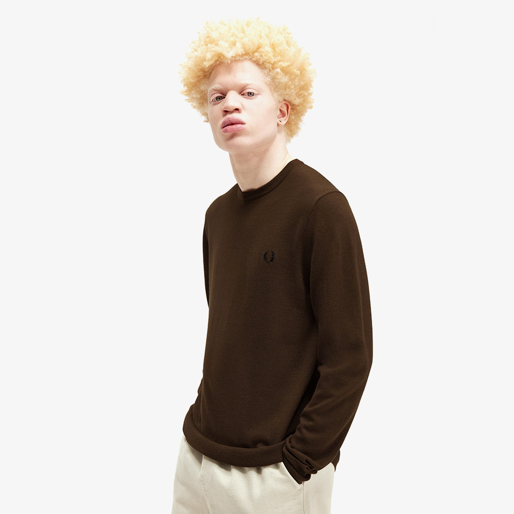 프레드페리 클래식 크루넥 메리노울 니트 번트토바코(Fred Perry Classic Crew Neck Knit Burnt Tobacco) - 4