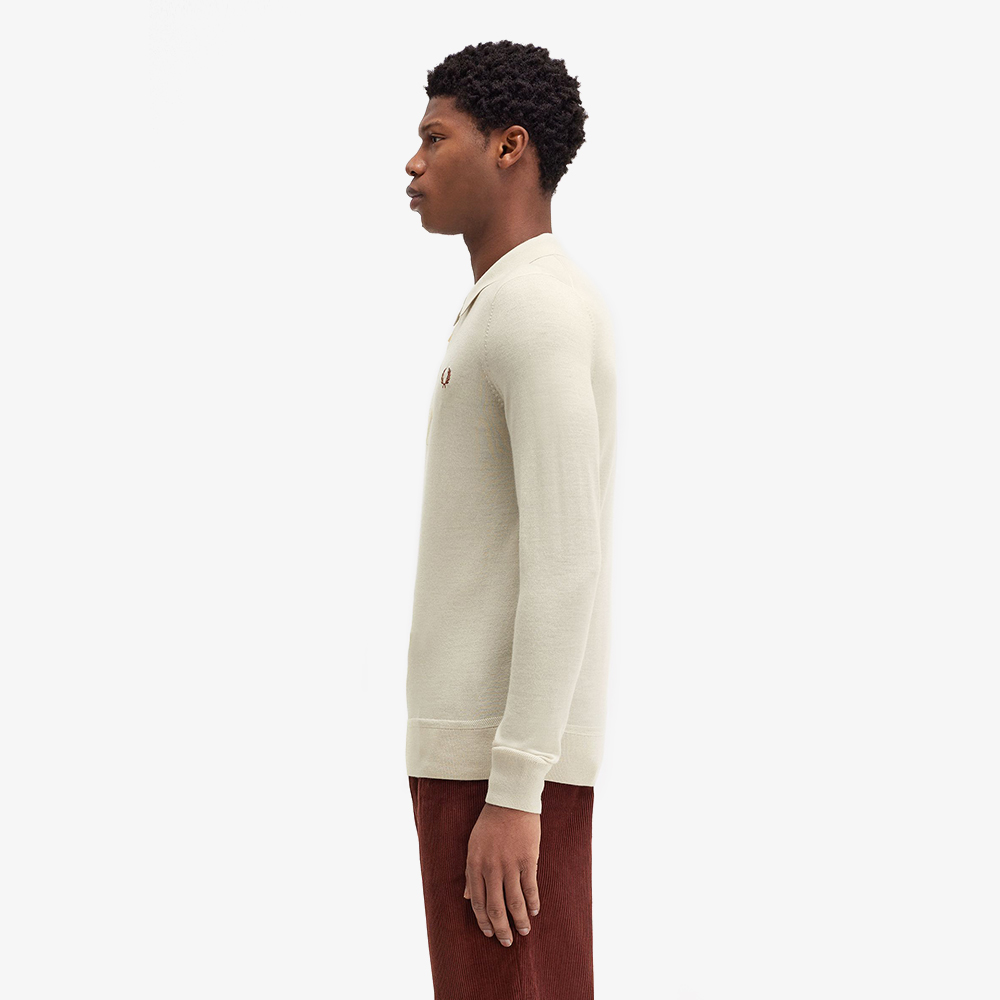 프레드페리 파인 니트 롱 슬리브 셔츠 오트밀(Fred Perry Fine Knit Long Sleeve Shirt Oatmeal) - 3