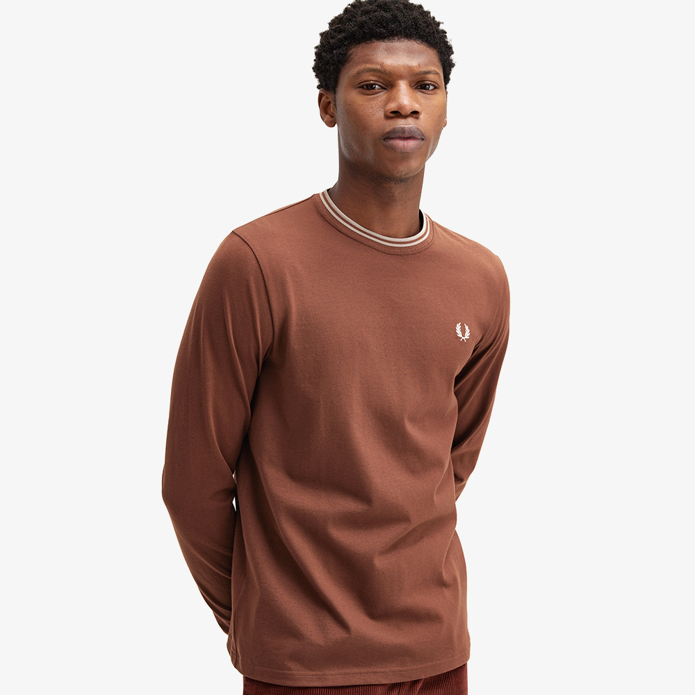 프레드페리 롱 슬리브 트윈 팁 티셔츠 위스키브라운(Fred Perry Twin Tipped Long Sleeve T-Shirt Whisky Brown) - 4