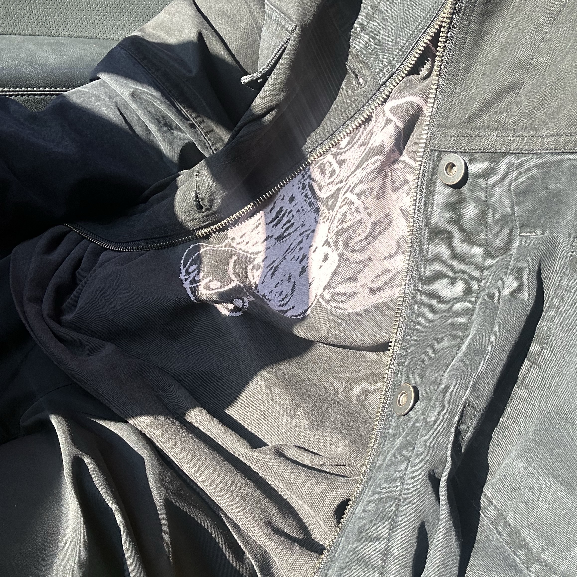 Polyteru Damaged Sashiko Trucker (Docking Trucker) OG Ver. Black 착용 스타일