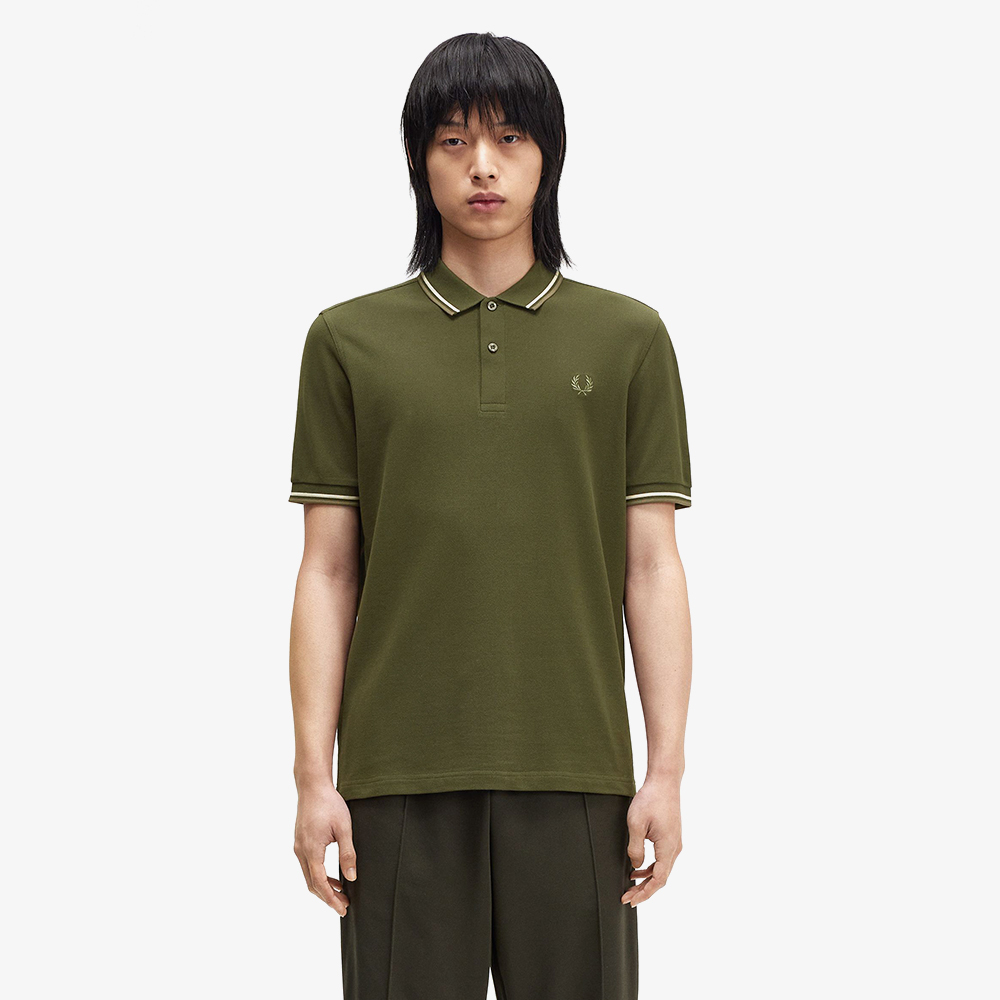 프레드페리 트윈 팁 프레드페리 셔츠 헌팅그린/라이트오이스터/로렐리스그린(Fred Perry Twin Tipped Fred Perry Shirt Hunting Green) - 2