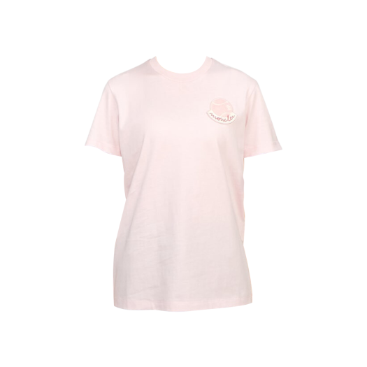 (W) Moncler Logo Patch T-Shirt Pink - 24SS