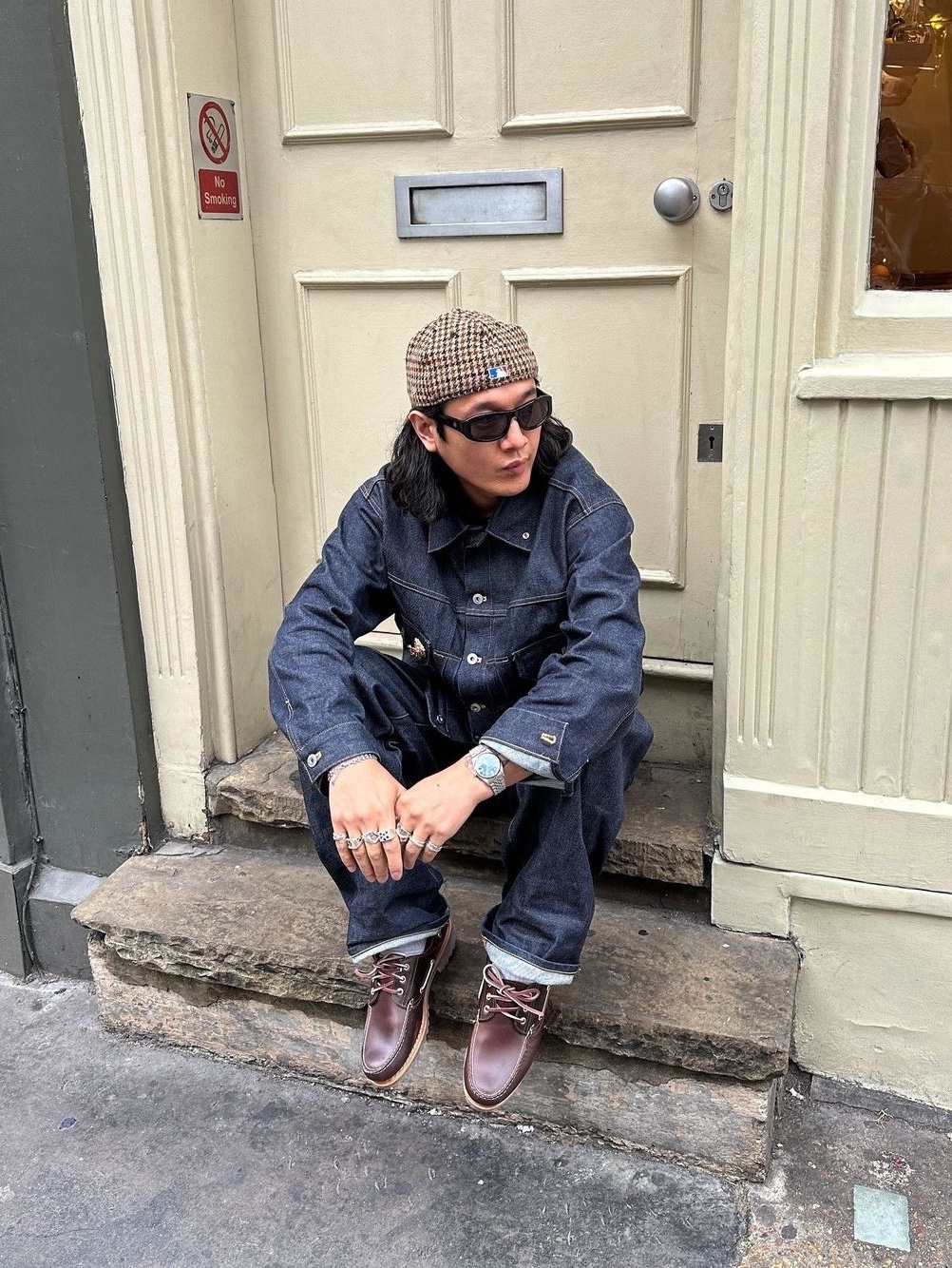 Timberland Classic 3-Eye Boat Shoes Brown - Wide, Timberland x Aime Leon Dore Boat Shoes Green - Medium 착용 스타일 - 5