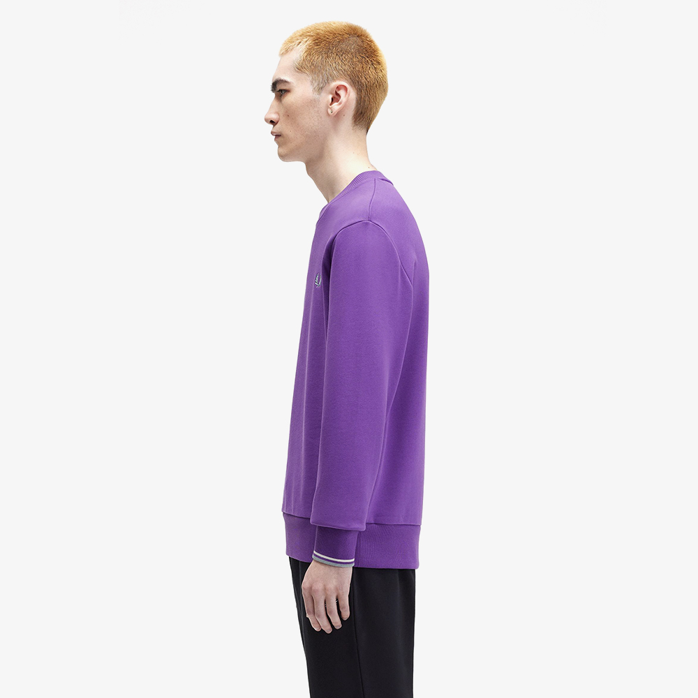 프레드페리 크루넥 스웻셔츠 에머시스트(Fred Perry Crew Neck Sweatshirt Amethyst/Ecru/Silver Blue) - 3