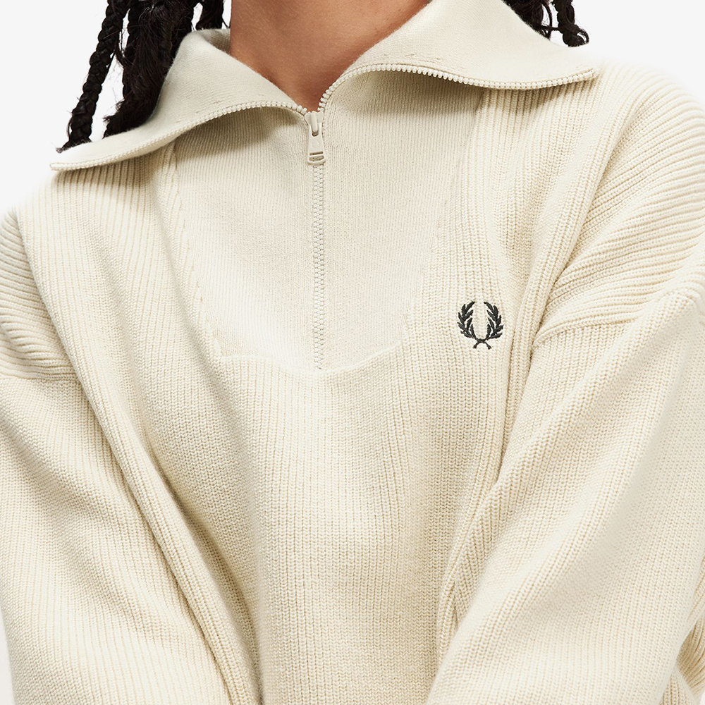 프레드페리 우먼 하프 집 니트 오트밀(Fred Perry Womens Half Zip Knit Oatmeal) - 5