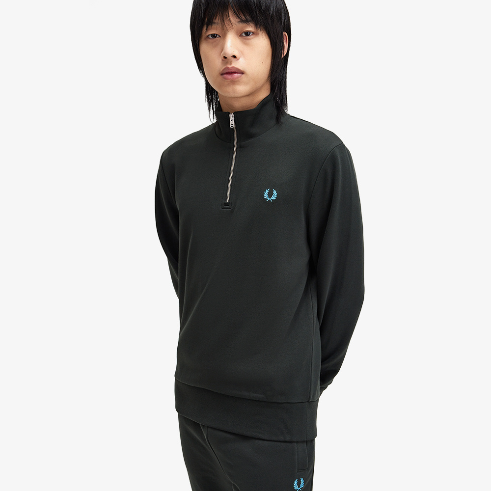 프레드페리 하프집 스웻셔츠 나이트그린(Fred Perry Half Zip Sweatshirt Night Green) - 4