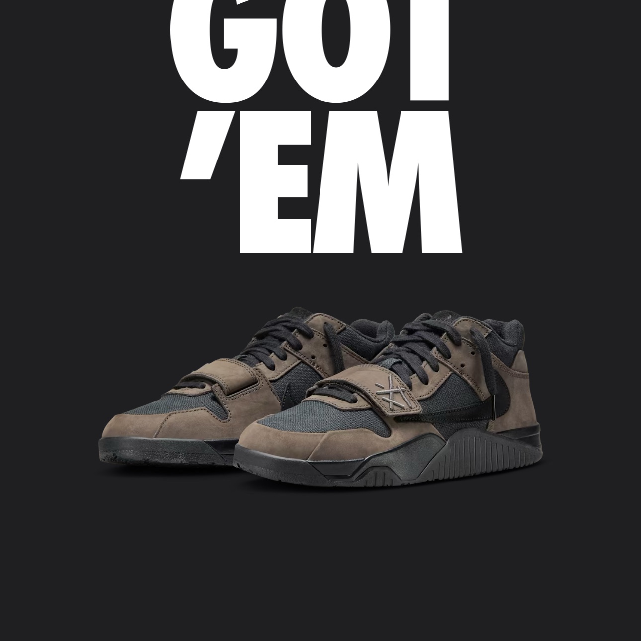 Jordan x Travis Scott Jumpman Jack TR Black and Dark Mocha 착용 스타일