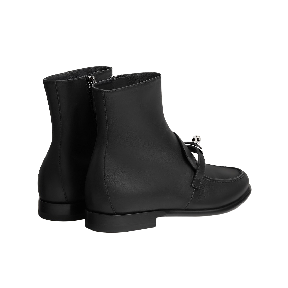 (W) 에르메스 켈시 앵클 부츠 카프스킨 & 팔라듐 하드웨어 누아((W) Hermes Kelsy Ankle Boot Calfskin & Palladium Noir) - 2