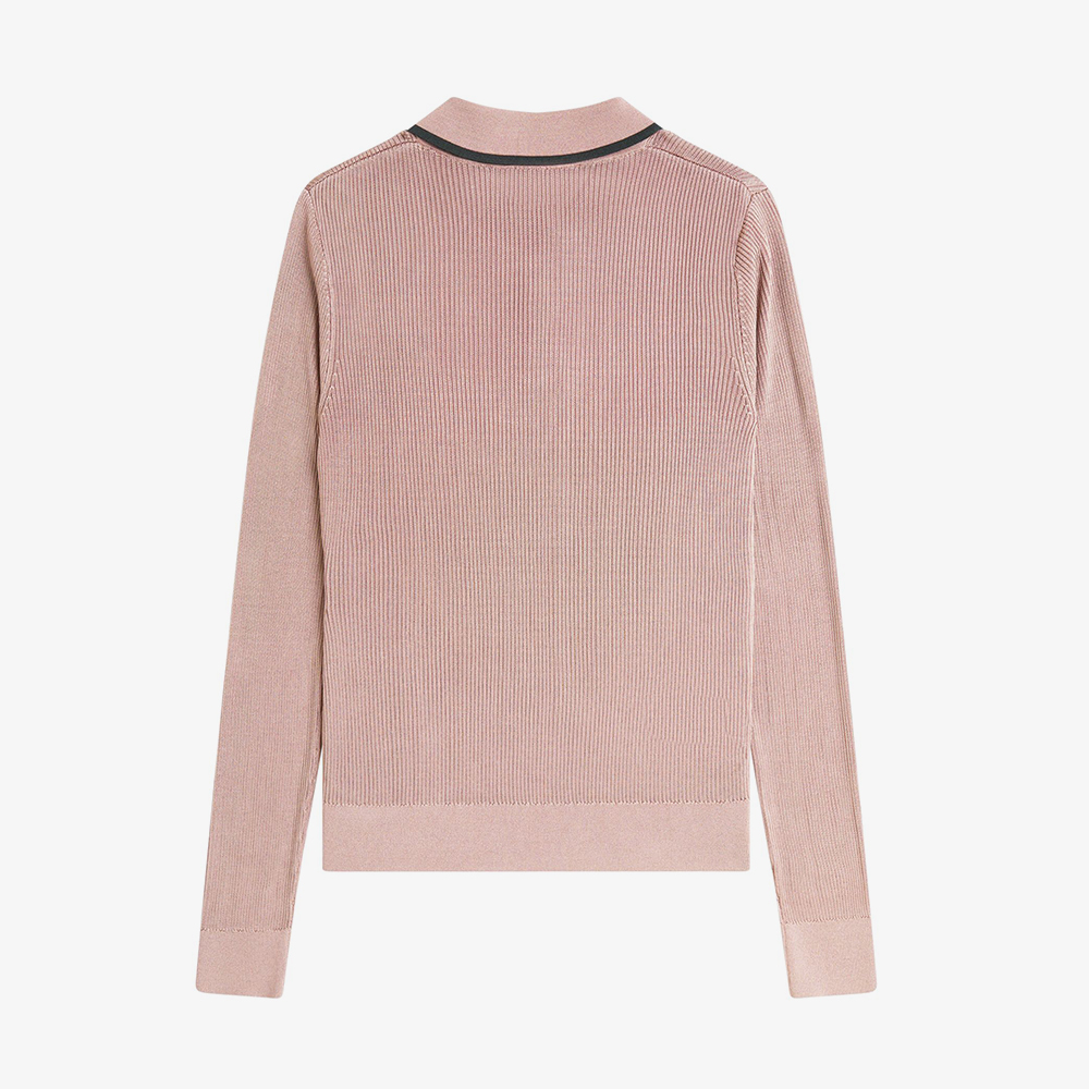 프레드페리 우먼 립 니트 셔츠 다크핑크(Fred Perry Womens Ribbed Knitted Shirt Dark Pink) - 6