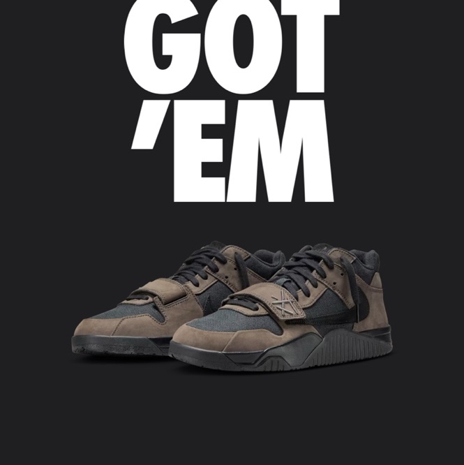 Jordan x Travis Scott Jumpman Jack TR Black and Dark Mocha 착용 스타일