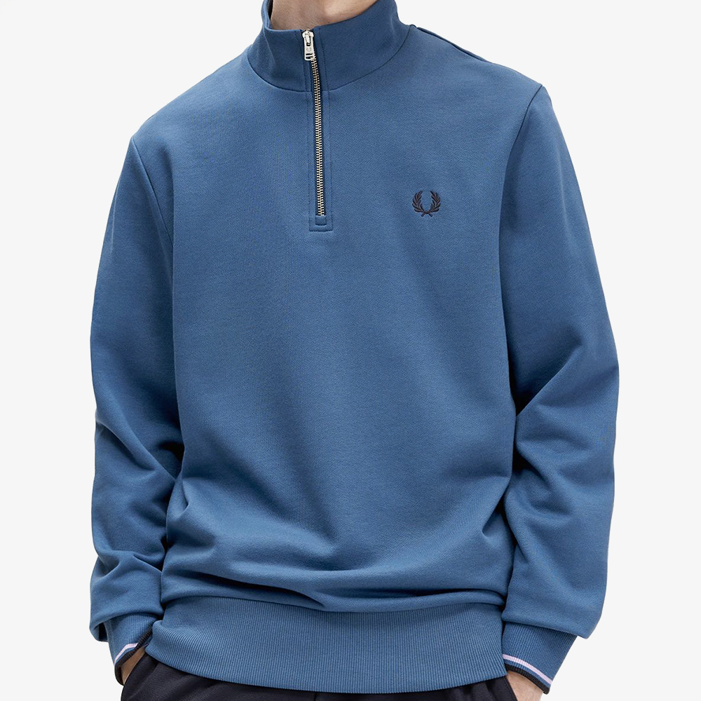 프레드페리 하프집 스웻셔츠 미드나잇블루(Fred Perry Half Zip Sweatshirt Midnight Blue/Ultra Violet/Navy) - 4