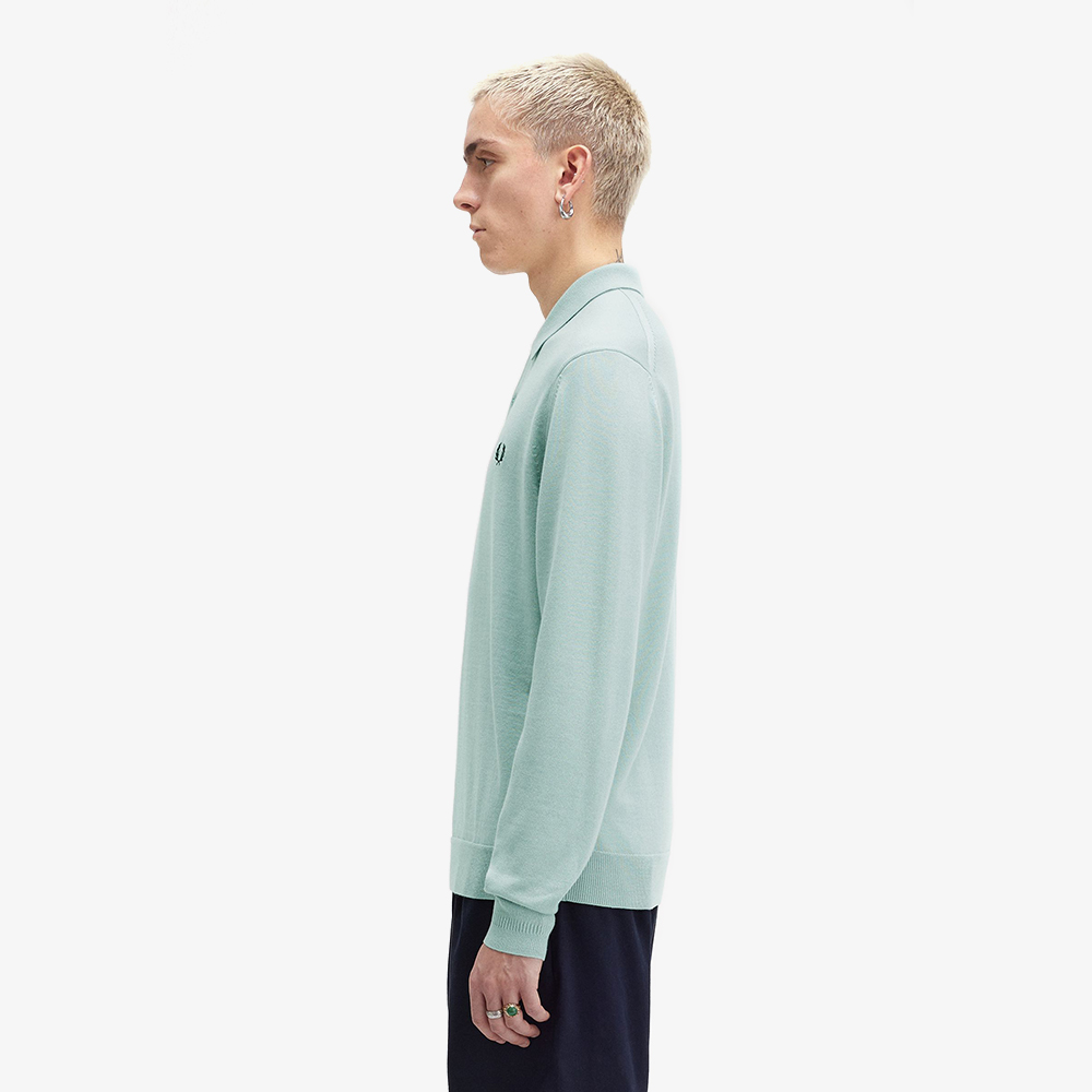 프레드페리 롱 슬리브 클래식 니트 셔츠 실버블루(Fred Perry Classic Knitted Long Sleeve Shirt Silver Blue) - 3