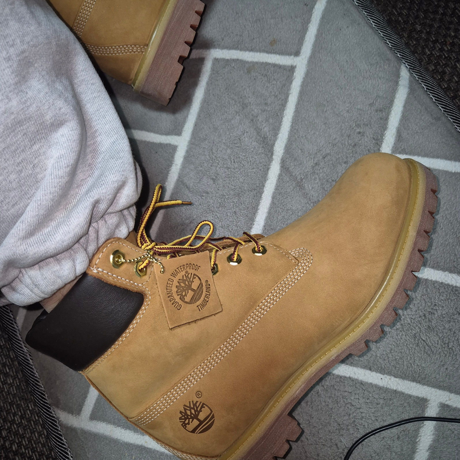 Timberland Premium 6 inch Waterproof Boot Wheat Nubuck - Wide 착용 스타일