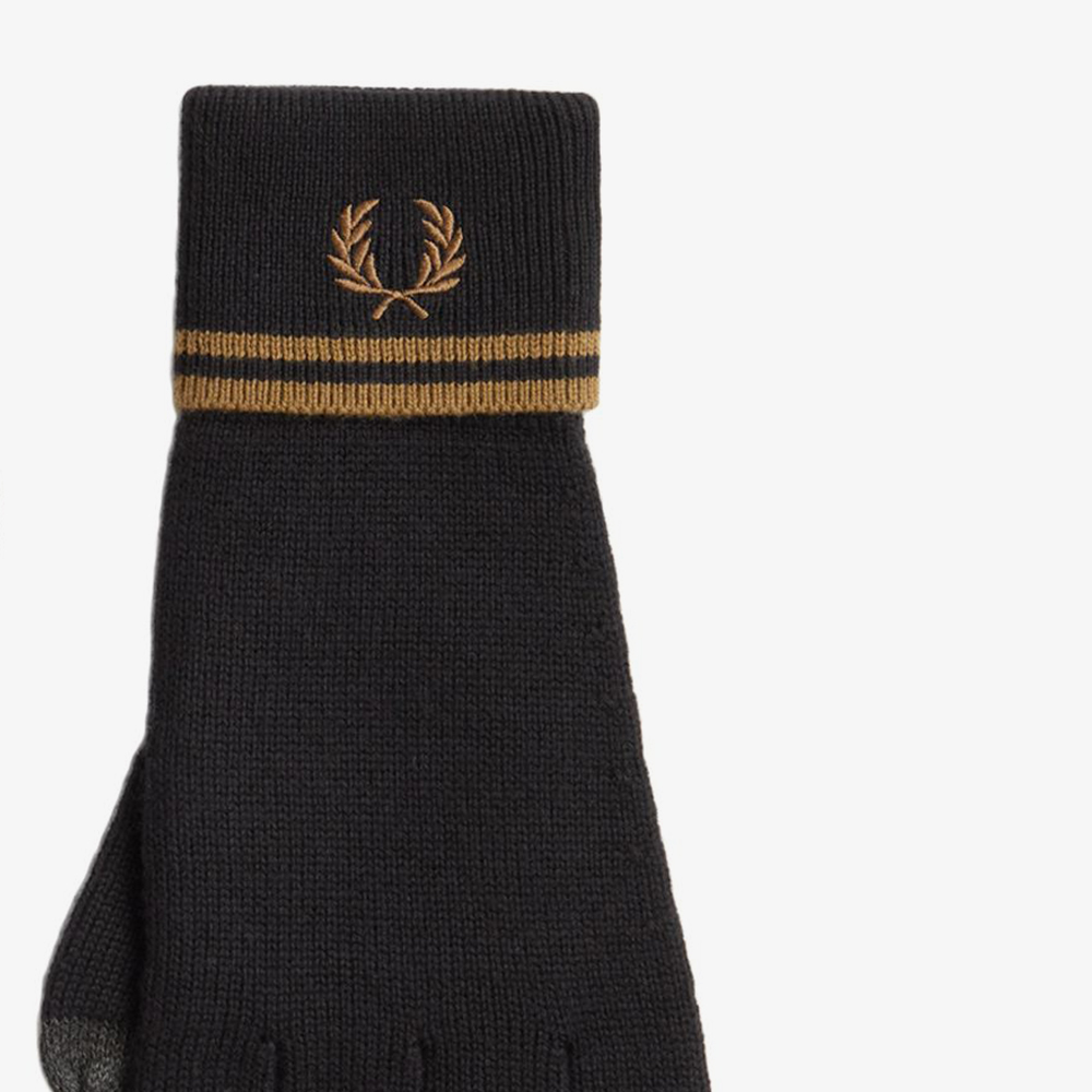 프레드페리 트윈 팁 메리노울 글러브 블랙/쉐이디드스톤(Fred Perry Twin Tipped Merino Wool Gloves Black/Shaded Stone) - 2
