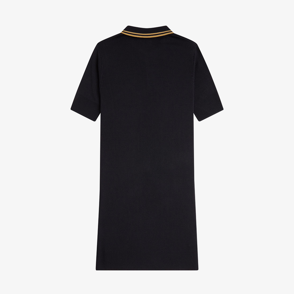 프레드페리 우먼 립 니트 셔츠 드레스 블랙(Fred Perry Womens Ribbed Knitted Shirt Dress Black) - 6