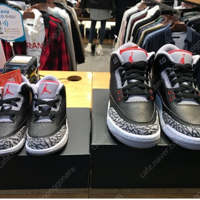 Jordan 3 Retro OG Black Cement 2018, (TD) Jordan 3 OG Black Cement 2018 착용 스타일 - 1