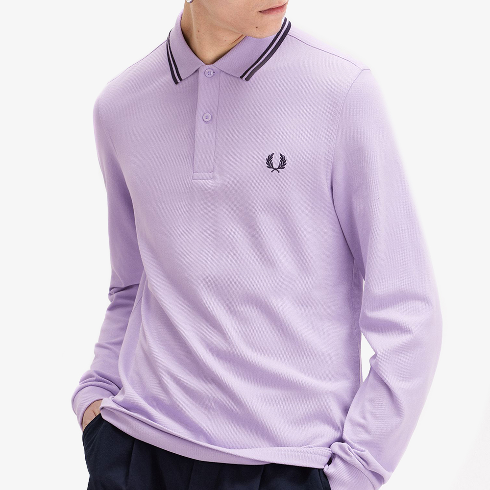 프레드페리 롱 슬리브 트윈 팁 프레드페리 셔츠 바이올렛/네이비(Fred Perry Long Sleeve Twin Tipped Fred Perry Shirt Ultra Violet) - 4