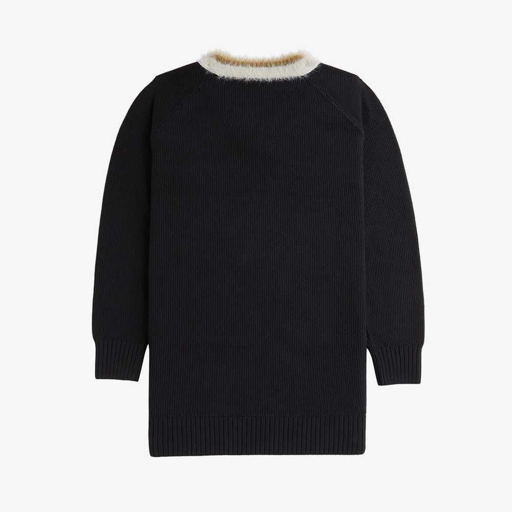 프레드페리 우먼 텍스쳐드 트림 브이넥 니트 드레스 블랙(Fred Perry Womens Textured Trim V-Neck Knit Dress Black) - 6