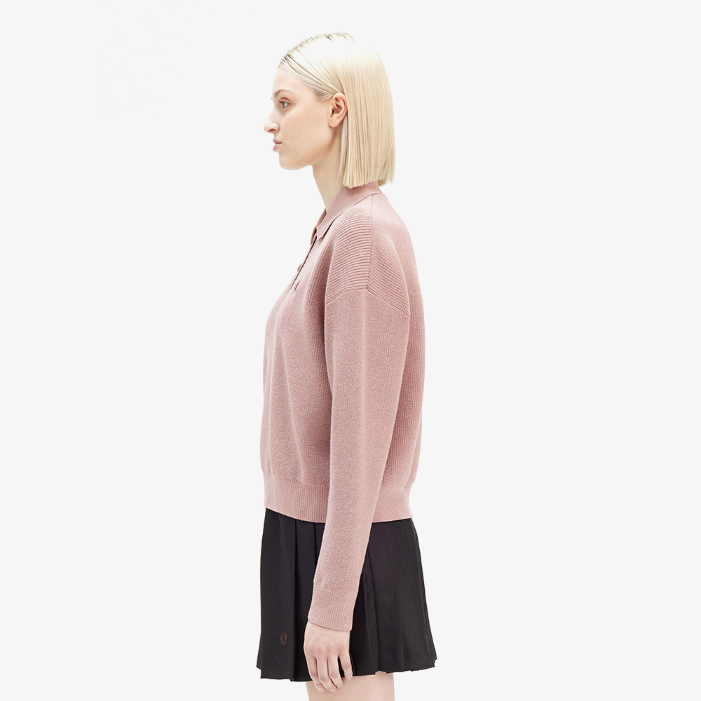 프레드페리 우먼 니트 셔츠 다크핑크(Fred Perry Womens Knitted Shirt Dark Pink) - 3