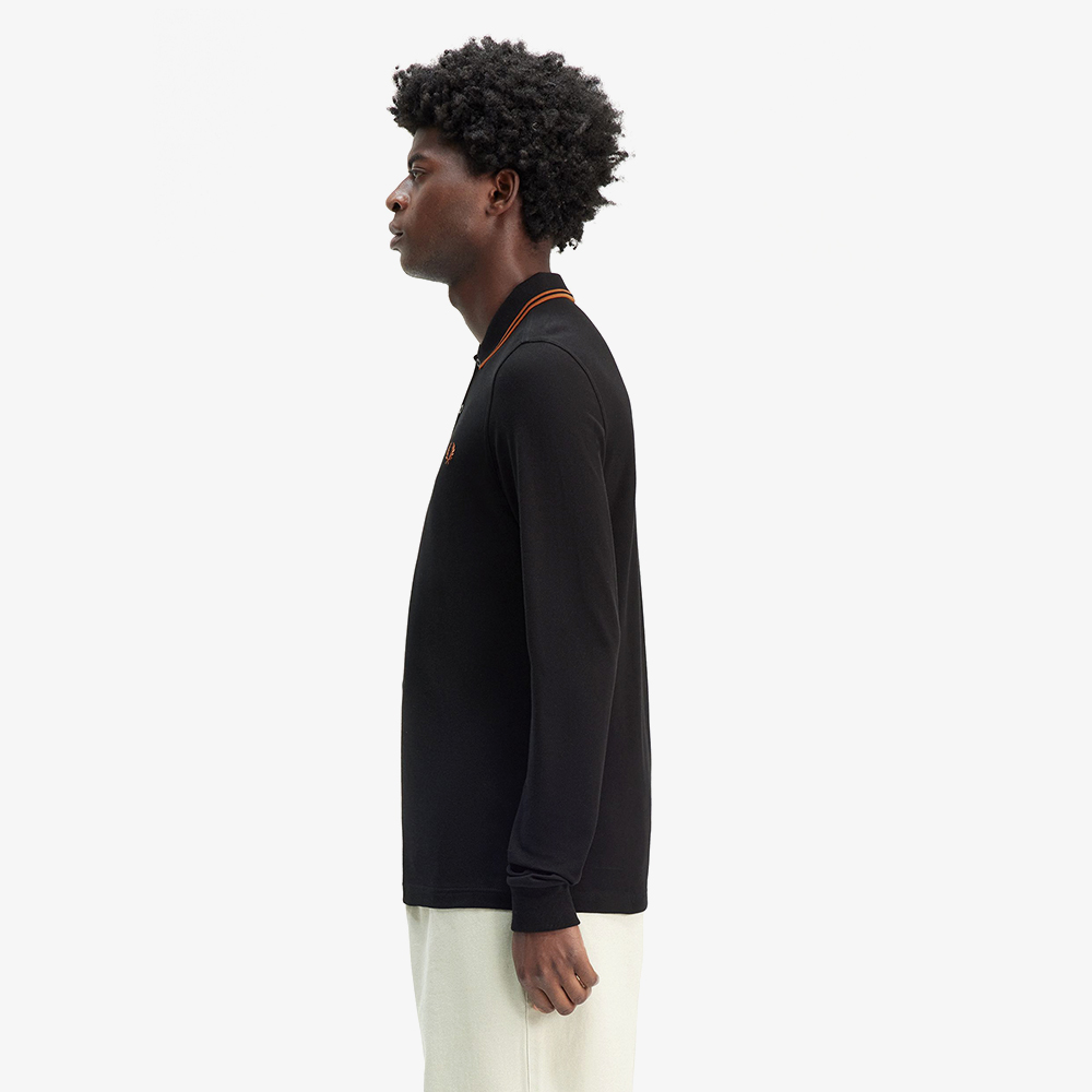 프레드페리 롱 슬리브 트윈 팁 프레드페리 셔츠 블랙/마멀레이드(Fred Perry Long Sleeve Twin Tipped Fred Perry Shirt Black) - 3