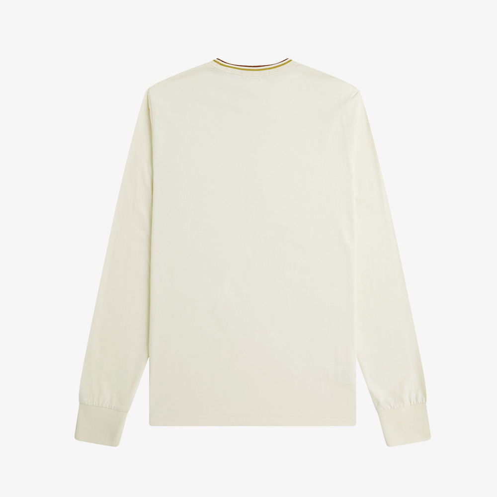 프레드페리 롱 슬리브 트윈 팁 티셔츠 에크루/허니콤/마멀레이드(Fred Perry Long Sleeve Twin Tipped T-Shirt Ecru) - 5