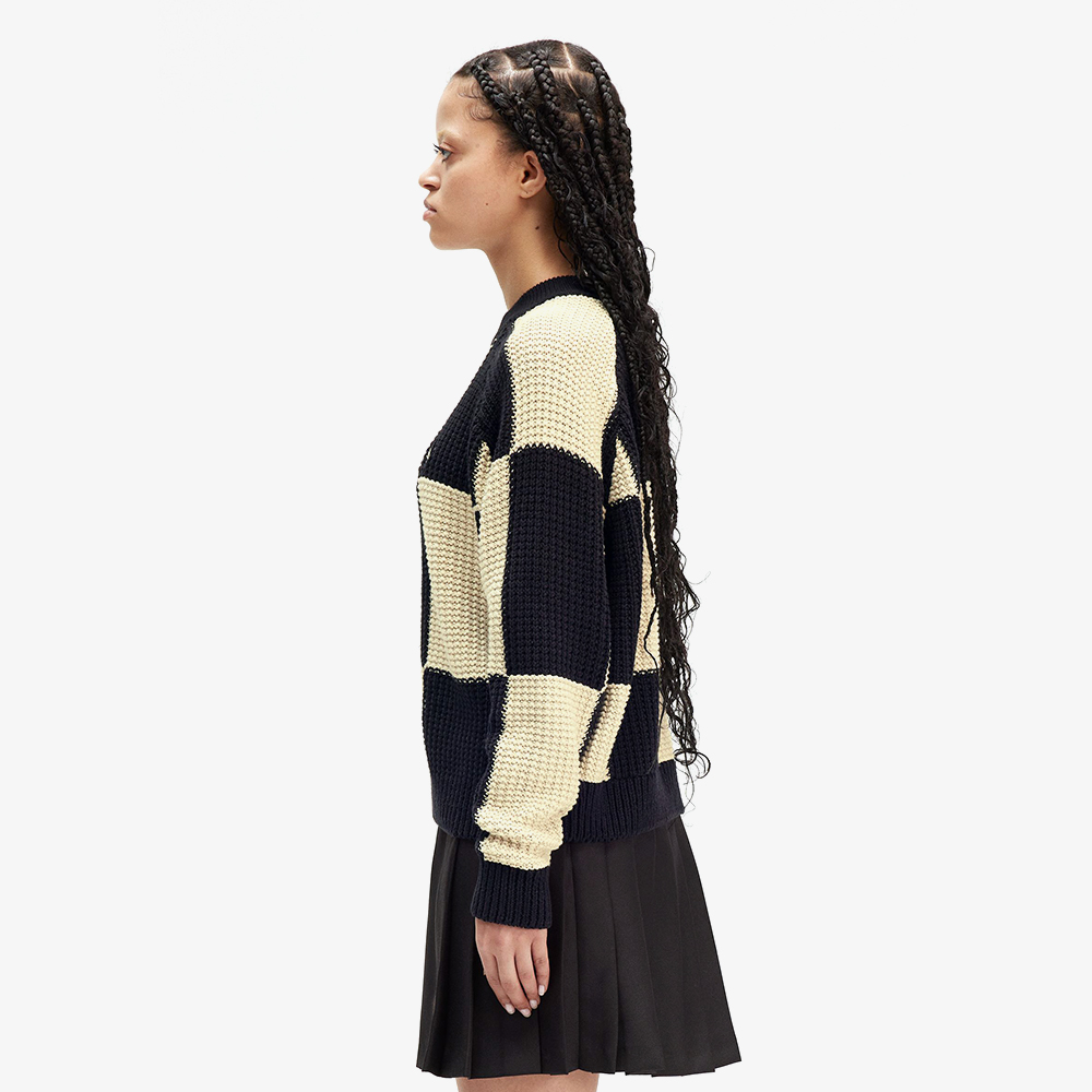 프레드페리 우먼 텍스쳐드 체커보드 니트 블랙(Fred Perry Womens Textured Chequerboard Knit Black) - 3