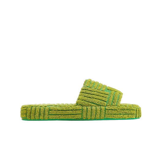 660245V1MY07072 Bottega Veneta Resort Sponge Slider Parakeet Kiwi