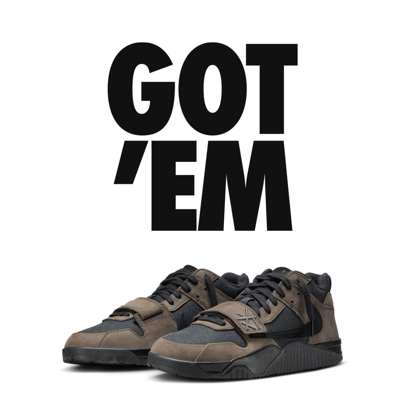 Jordan x Travis Scott Jumpman Jack TR Black and Dark Mocha 착용 스타일