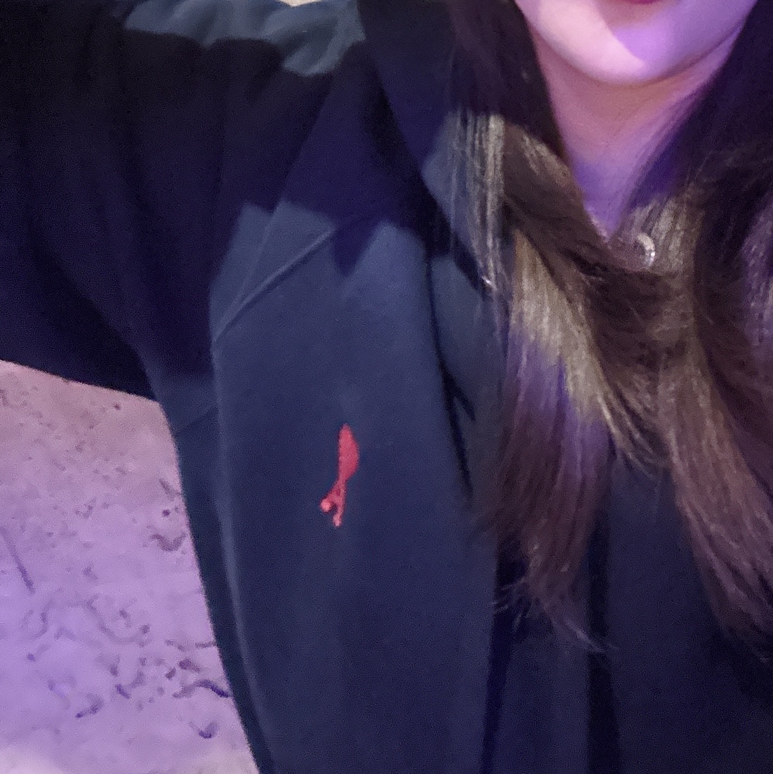AMI de Coeur Hoodie Black 착용 스타일