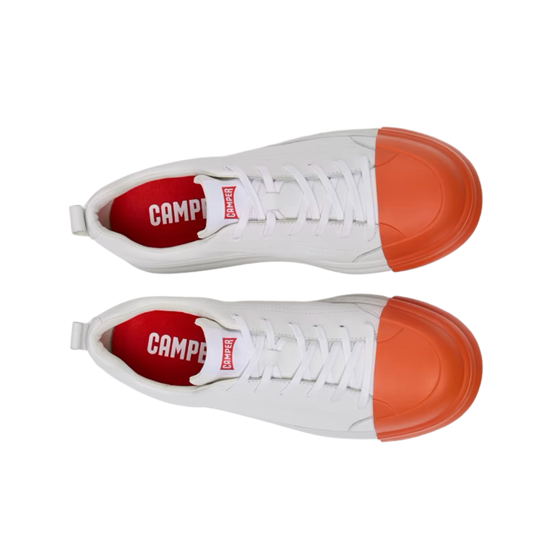 캠퍼 정션 러너 레더 스니커즈 화이트 오렌지(Camper Junction Runner Leather Sneakers White Orange) - 2