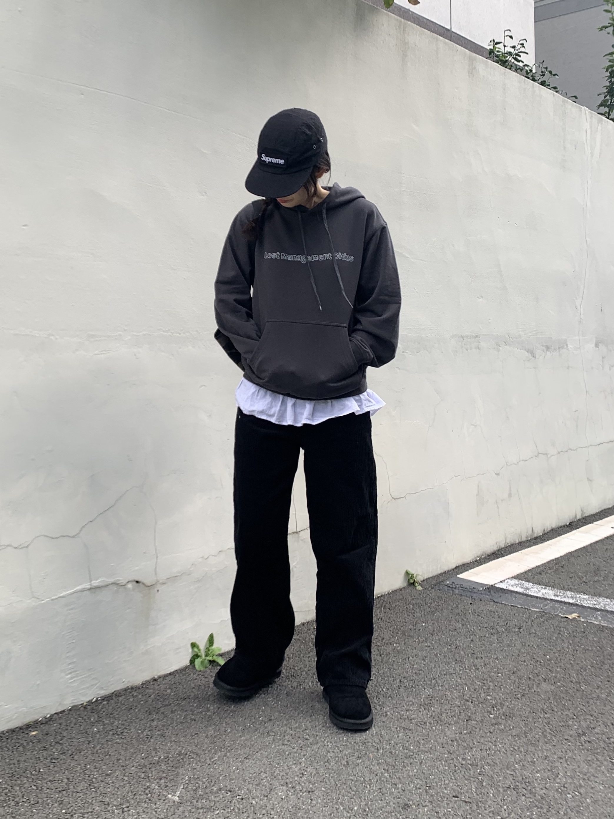 Supreme Waxed Cotton Camp Cap Black - 23FW 착용 스타일