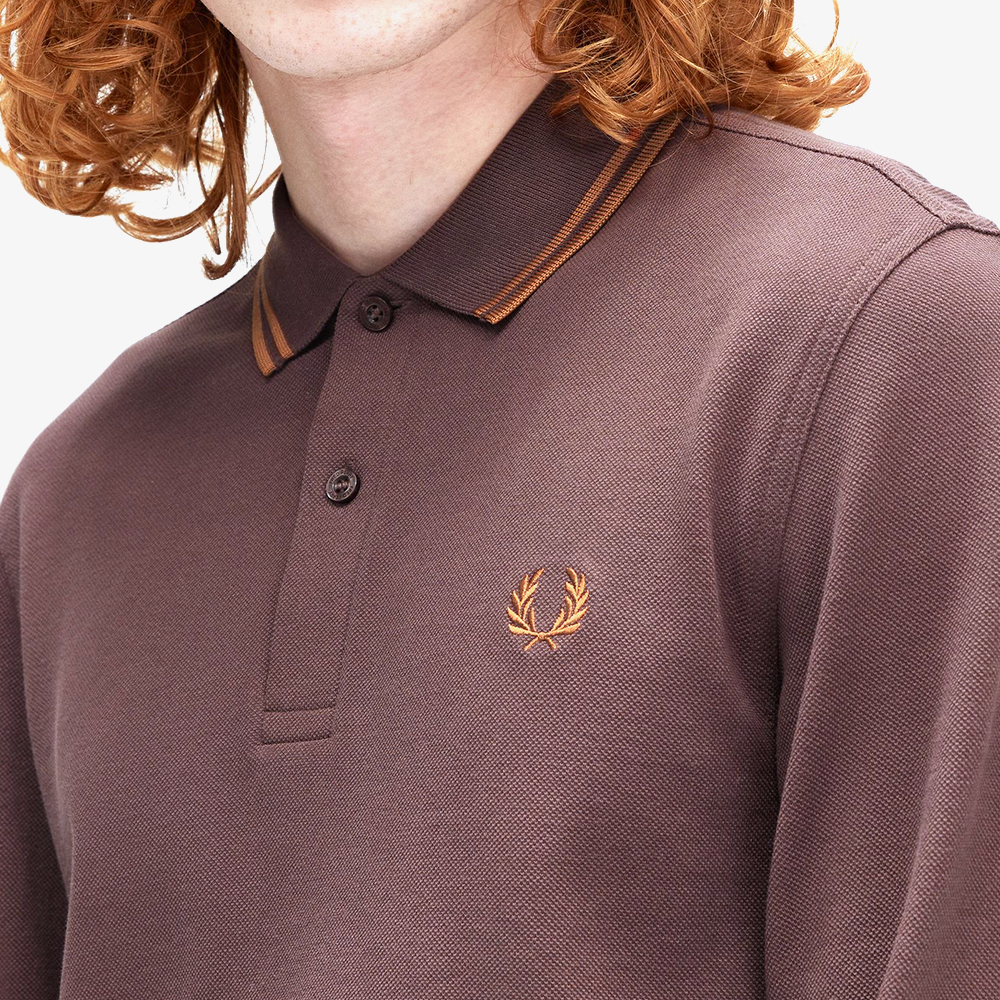 프레드페리 롱 슬리브 트윈 팁 프레드페리 셔츠 캐링턴로드브릭/넛플레이크(Fred Perry Long Sleeve Twin Tipped Fred Perry Shirt Carrington Road Brick) - 4