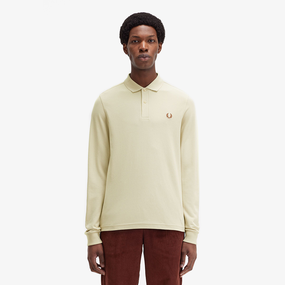 프레드페리 롱 슬리브 플레인 프레드페리 셔츠 오트밀/위스키브라운(Fred Perry Long Sleeve Plain Fred Perry Shirt Oatmeal) - 2