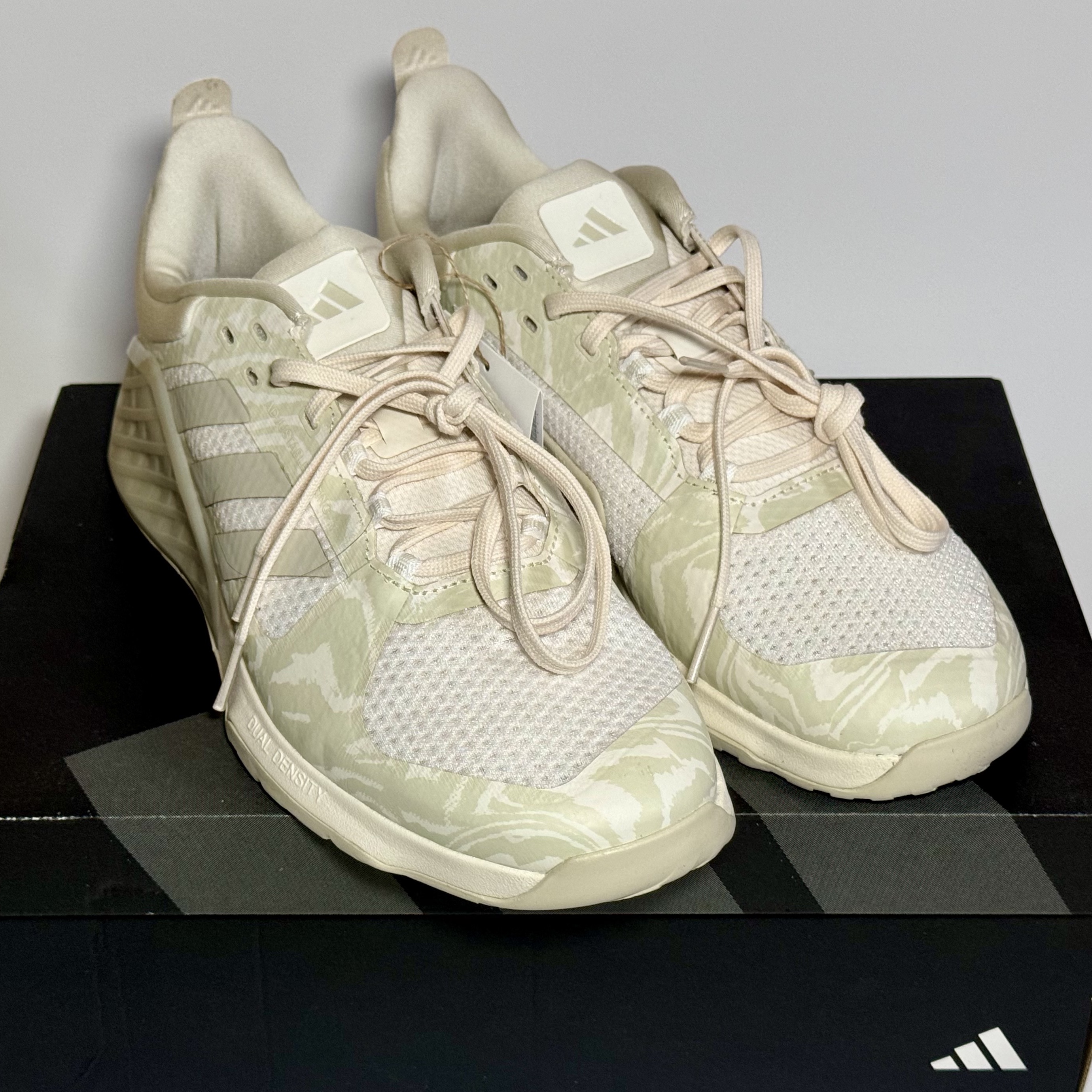 (W) Adidas Dropset 2 Chalk White Alumina 착용 스타일 - 1