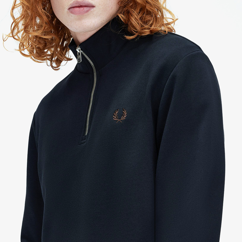 프레드페리 하프집 스웻셔츠 네이비(Fred Perry Half Zip Sweatshirt Navy) - 4