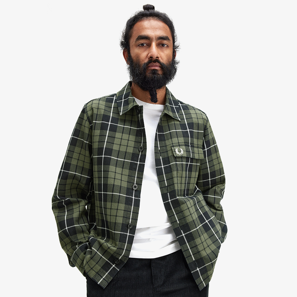 프레드페리 체크 오버셔츠 로렐리스그린(Fred Perry Check Overshirt Laurel Wreath Green) - 4