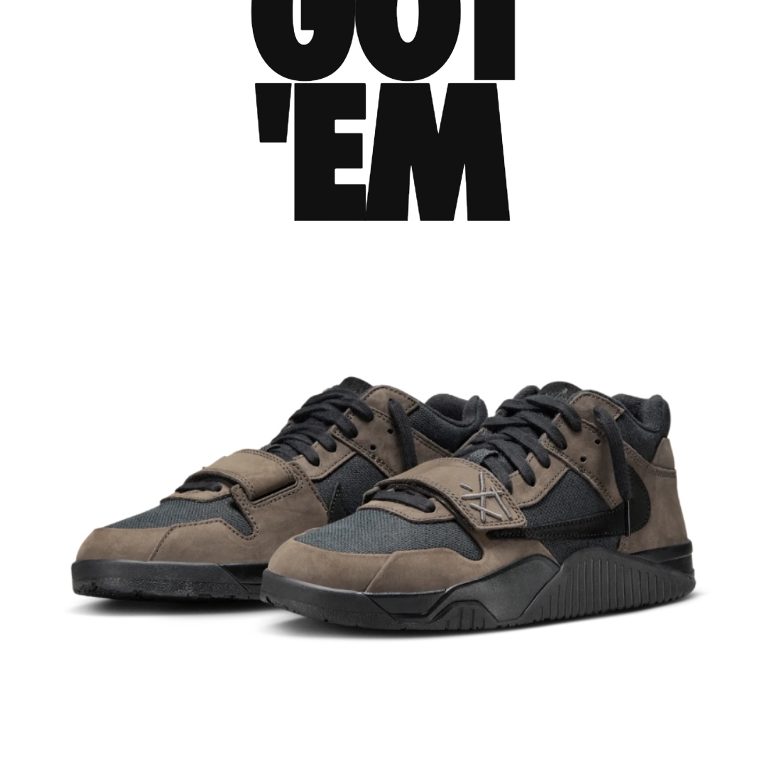 Jordan x Travis Scott Jumpman Jack TR Black and Dark Mocha 착용 스타일