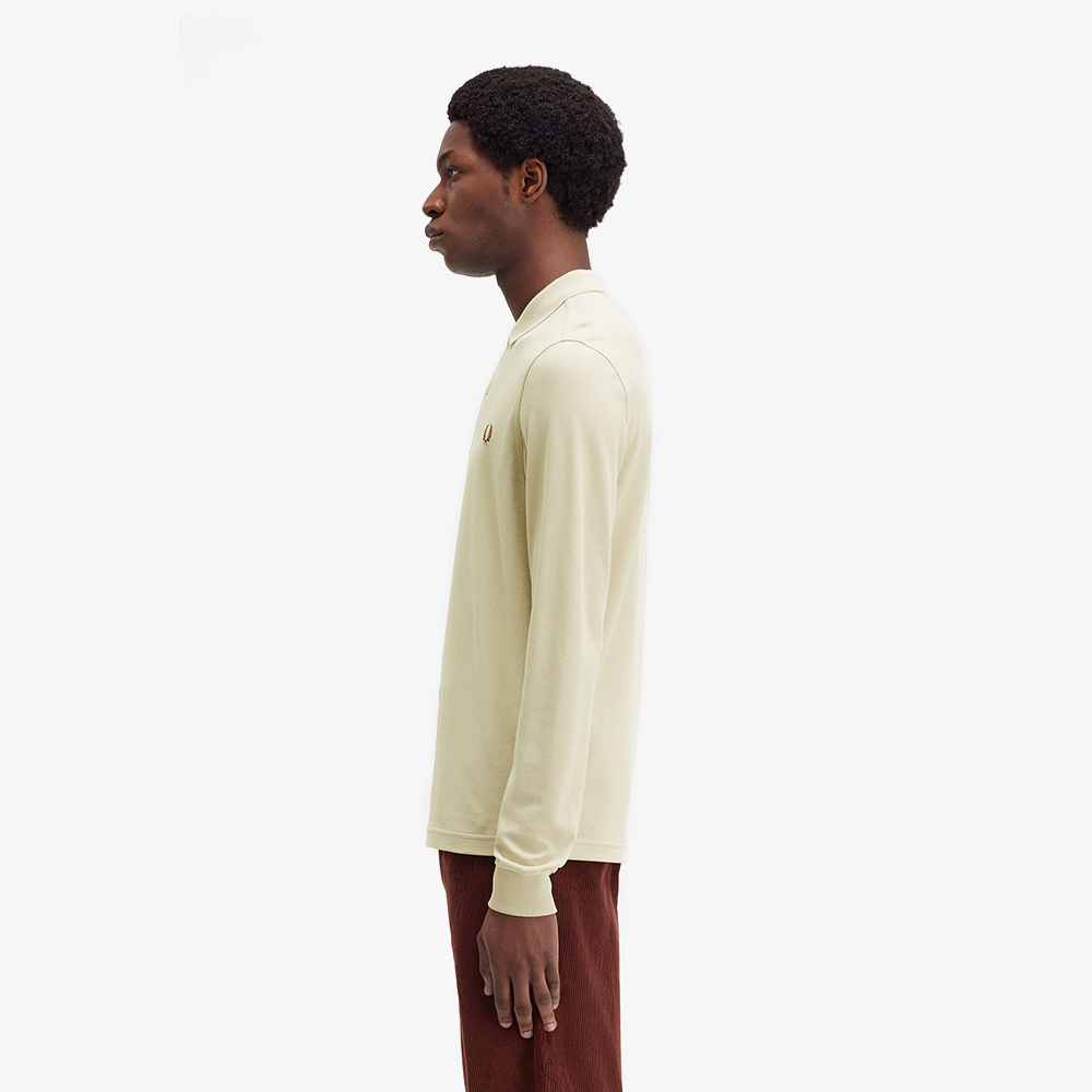 프레드페리 롱 슬리브 플레인 프레드페리 셔츠 오트밀/위스키브라운(Fred Perry Long Sleeve Plain Fred Perry Shirt Oatmeal) - 3