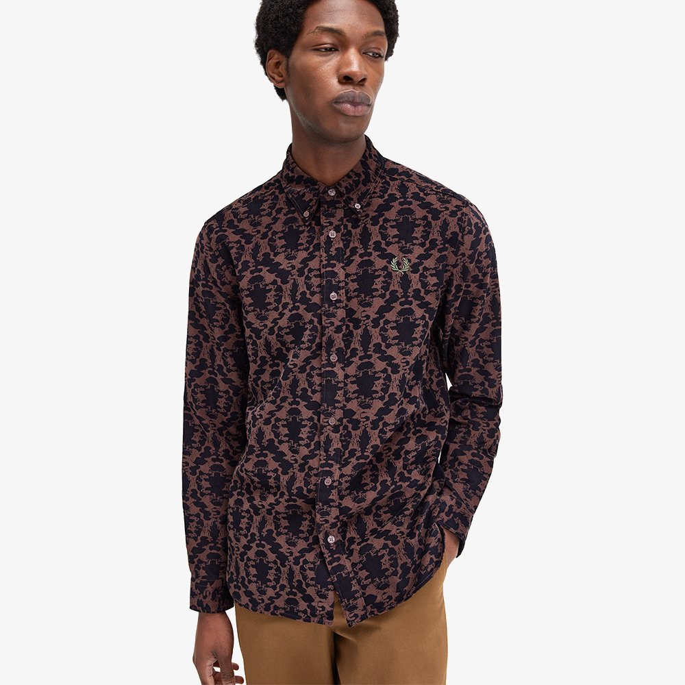 프레드페리 리핏 프린트 코듀로이 셔츠 캐링턴로드브릭(Fred Perry Repeat Print Corduroy Shirt Carrington Road Brick) - 4