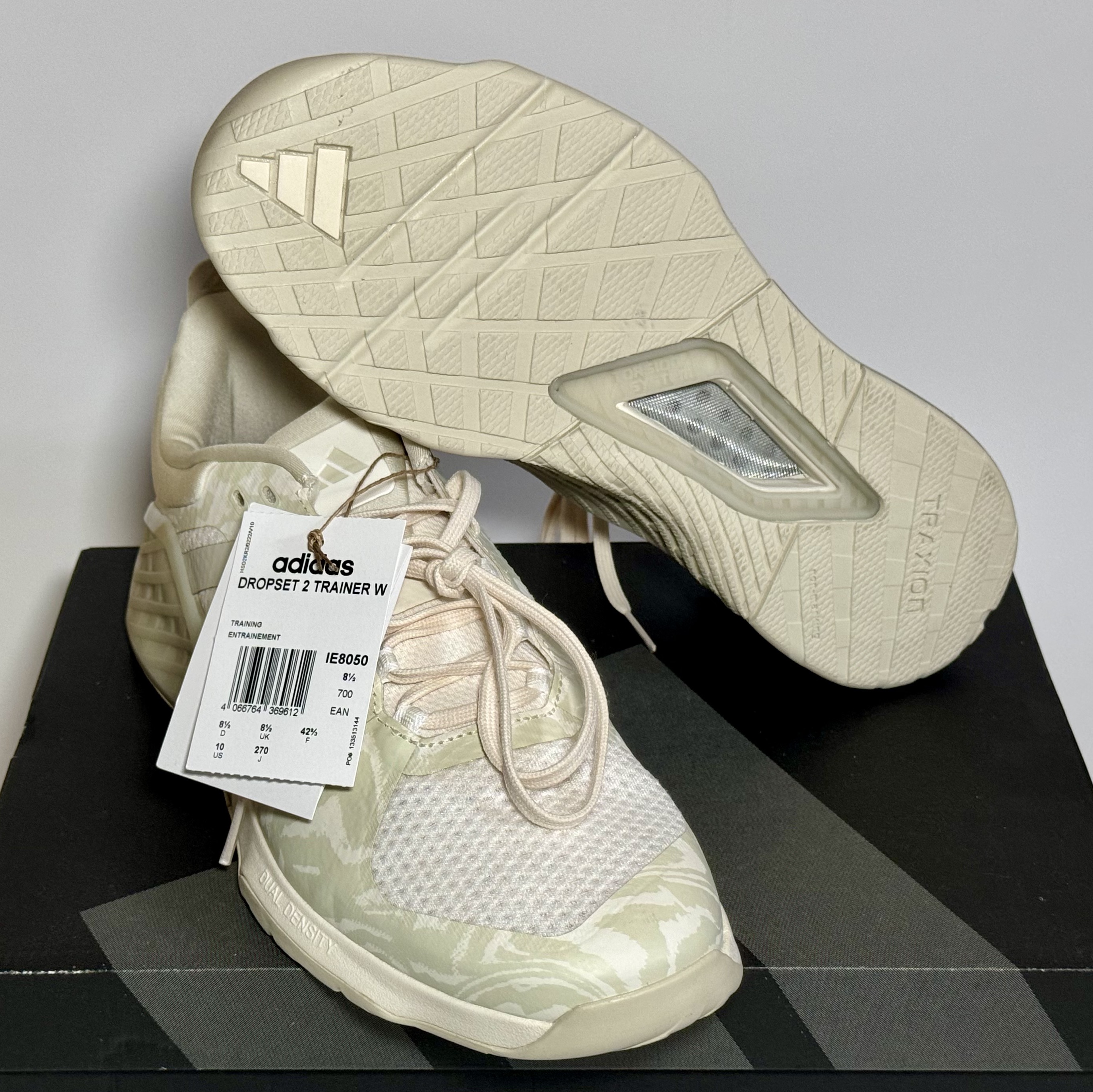 (W) Adidas Dropset 2 Chalk White Alumina 착용 스타일 - 2