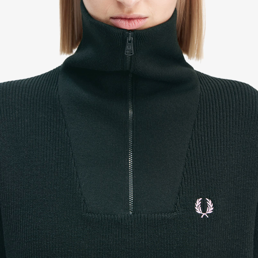 프레드페리 우먼 하프 집 니트 나이트그린(Fred Perry Womens Half Zip Knit Night Green) - 5