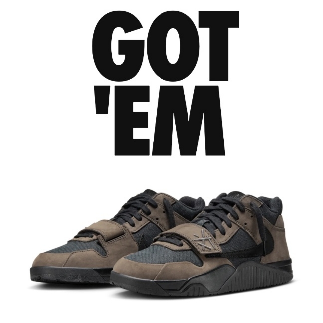 Jordan x Travis Scott Jumpman Jack TR Black and Dark Mocha 착용 스타일