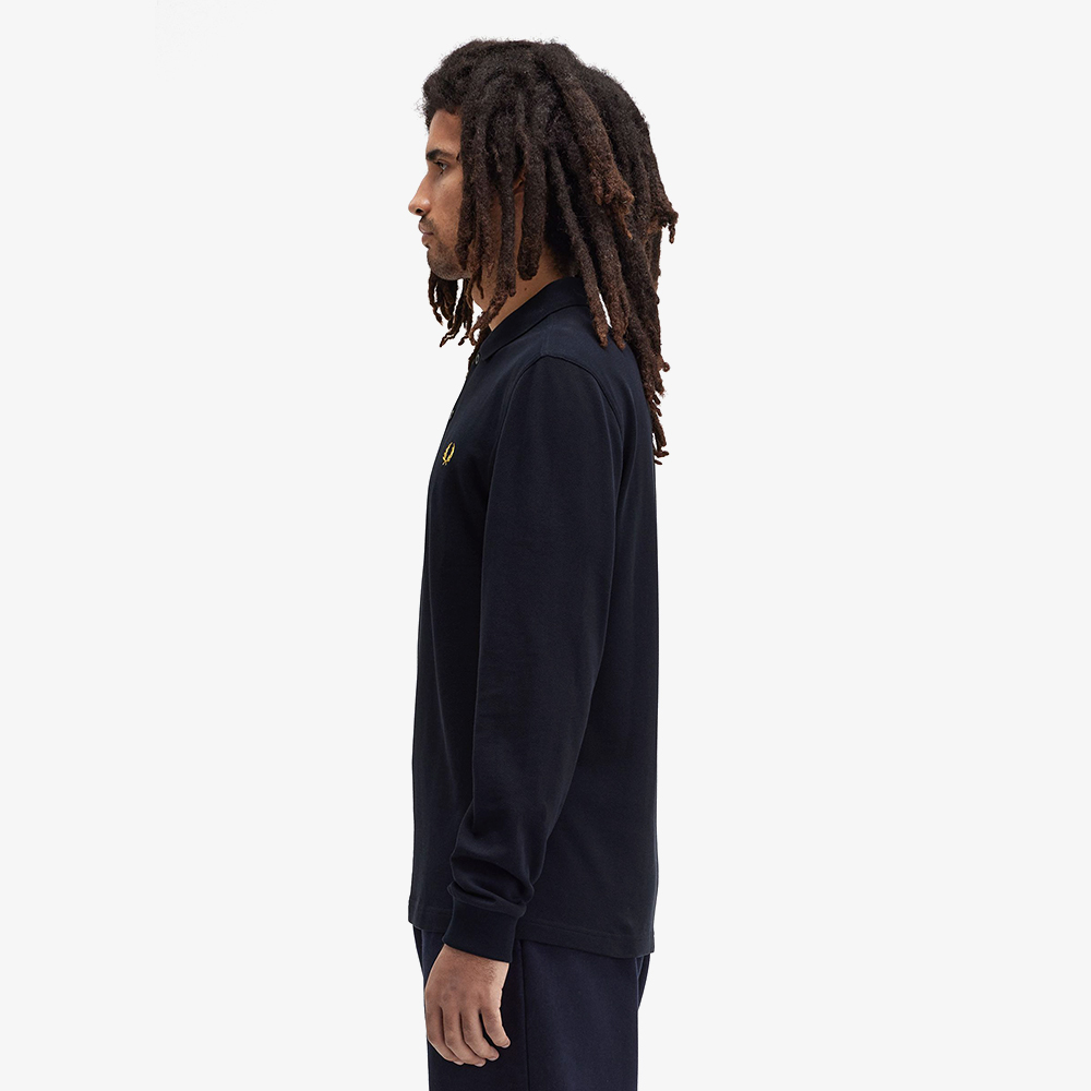 프레드페리 롱 슬리브 플레인 프레드페리 셔츠 네이비/허니콤(Fred Perry Long Sleeve Plain Fred Perry Shirt Navy) - 3