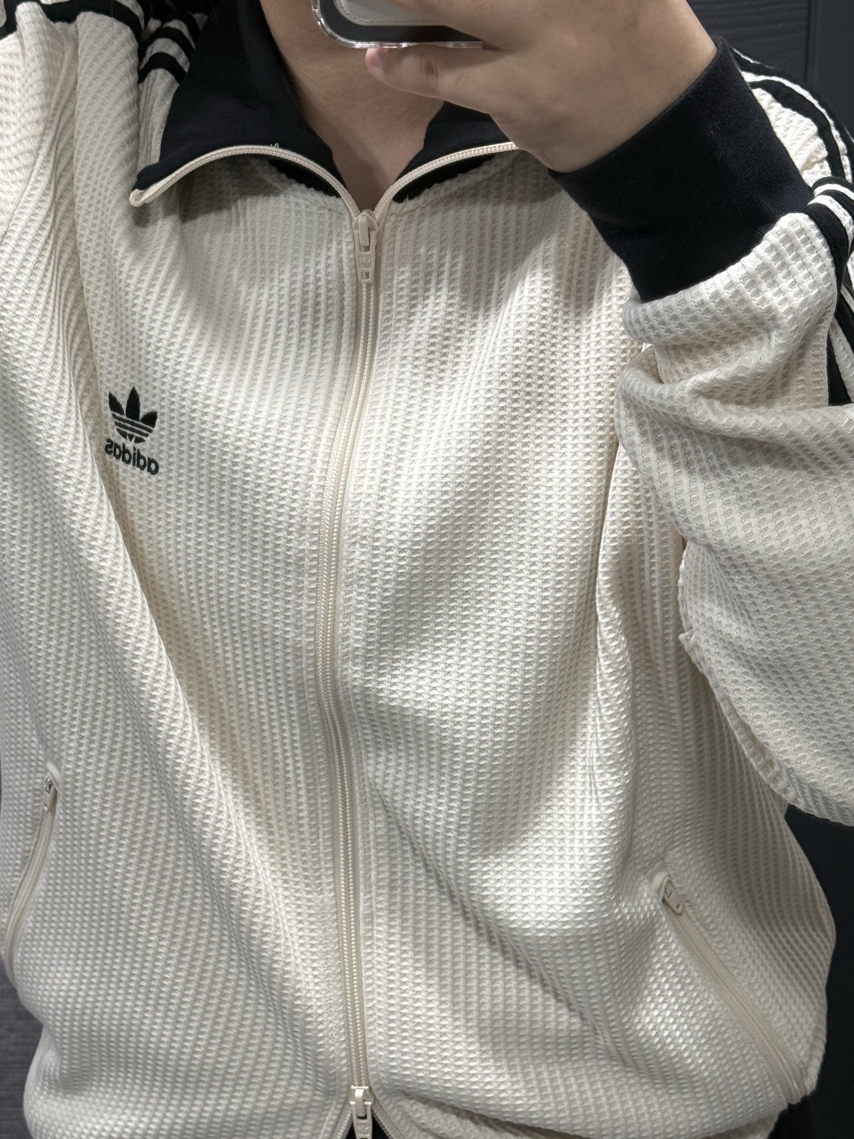 Adidas Waffle Beckenbauer Track Top Wonder White - KR Sizing 착용 스타일