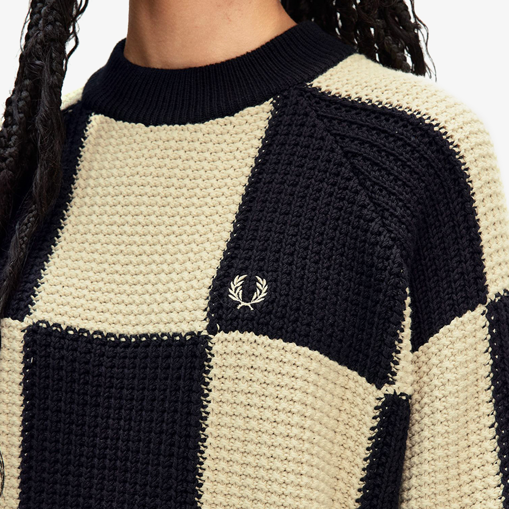 프레드페리 우먼 텍스쳐드 체커보드 니트 블랙(Fred Perry Womens Textured Chequerboard Knit Black) - 5