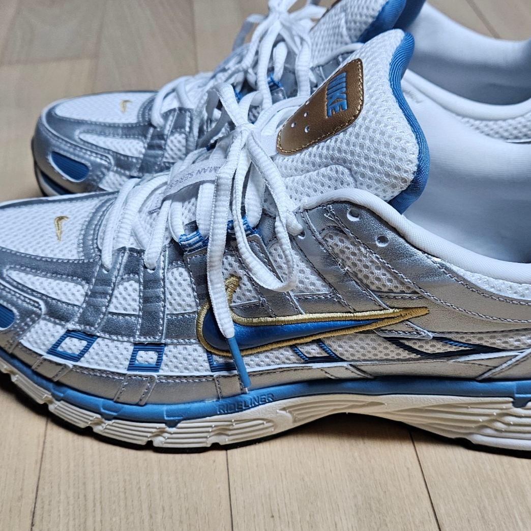 Nike P-6000 White Metallic Silve Pale Ivory Aegean Storm 착용 스타일 - 1