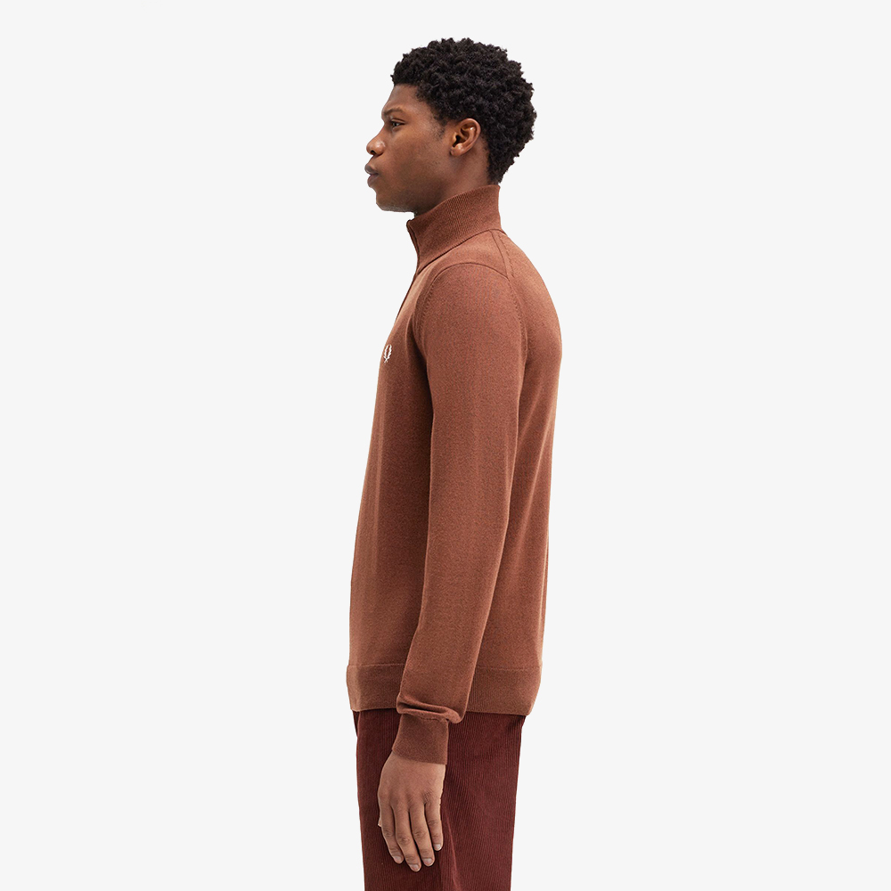 프레드페리 클래식 하프 집 니트 위스키브라운(Fred Perry Classic Half Zip Knit Whisky Brown) - 3
