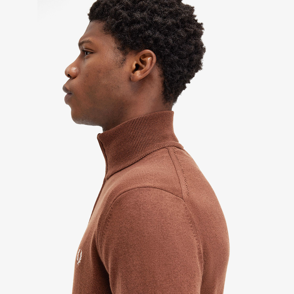 프레드페리 클래식 하프 집 니트 위스키브라운(Fred Perry Classic Half Zip Knit Whisky Brown) - 5