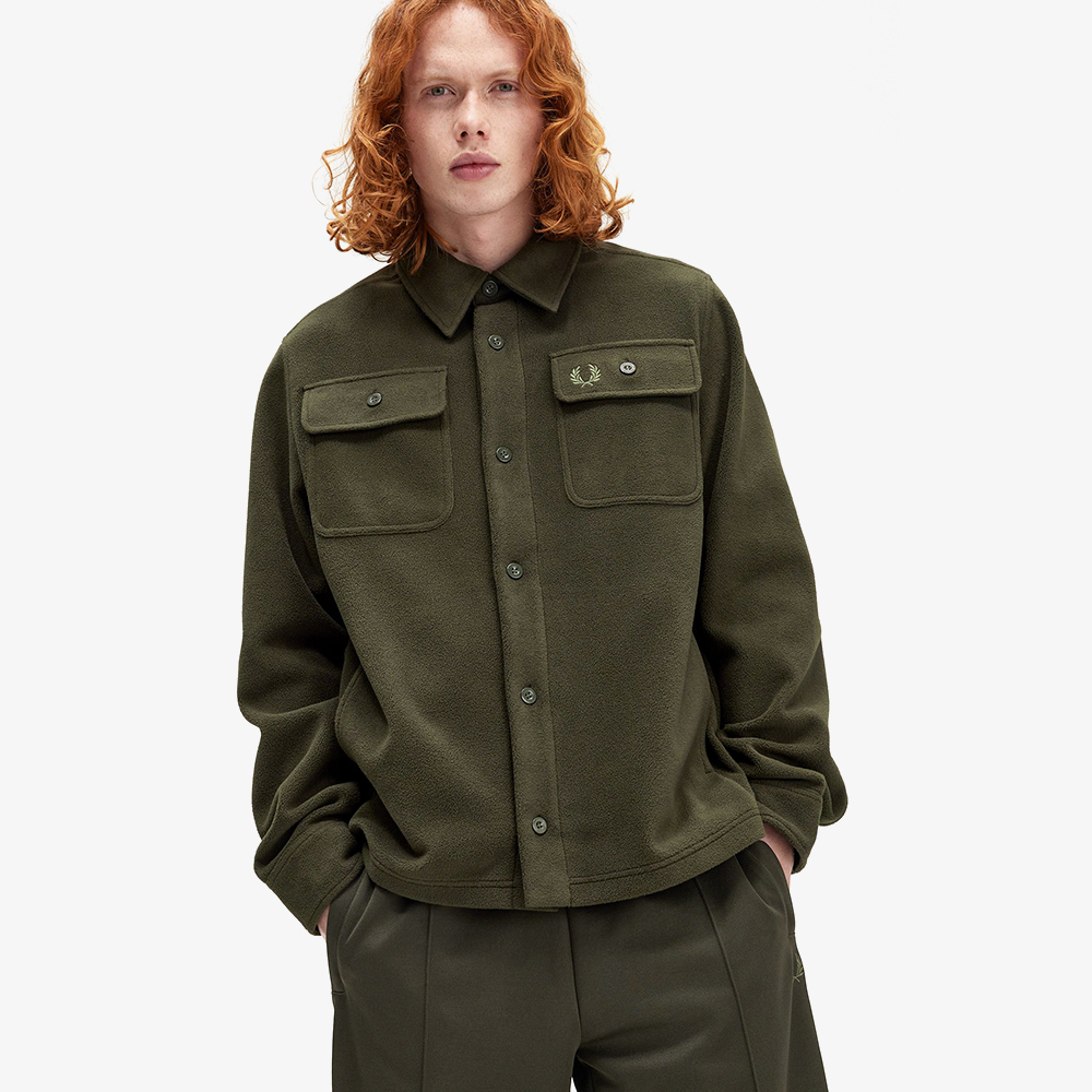 프레드페리 플리스 오버셔츠 헌팅그린(Fred Perry Fleece Overshirt Hunting Green) - 4