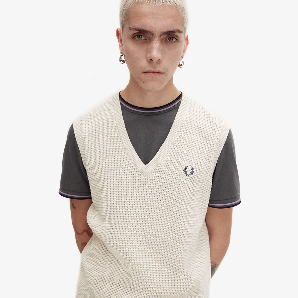 프레드페리 와플 스티치 베스트 포리지(Fred Perry Waffle Stitch Vest Porridge Marl) - 4